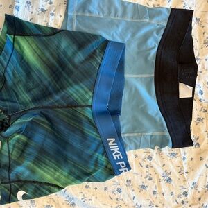 Nike Pro Athletic Shorts - Blue and Black